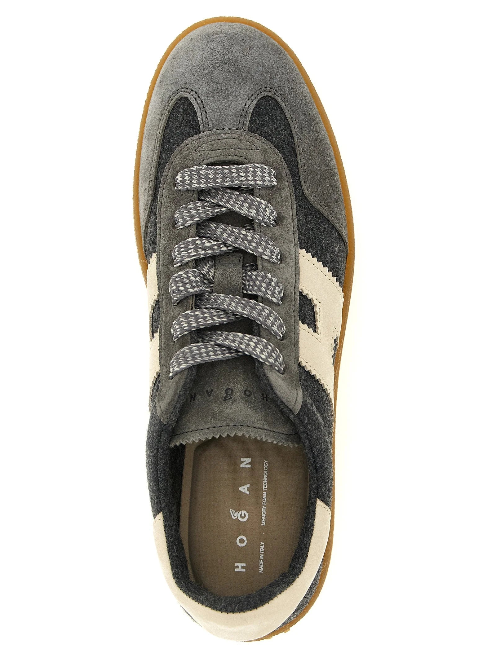 Hogan Gray Wool Platform Sneakers
