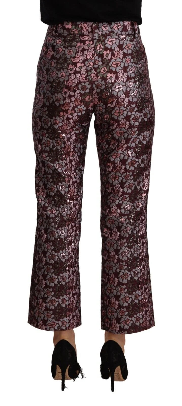 House of Holland Multicolor Floral Jacquard Flared Cropped Pants - IT42|M - Trousers