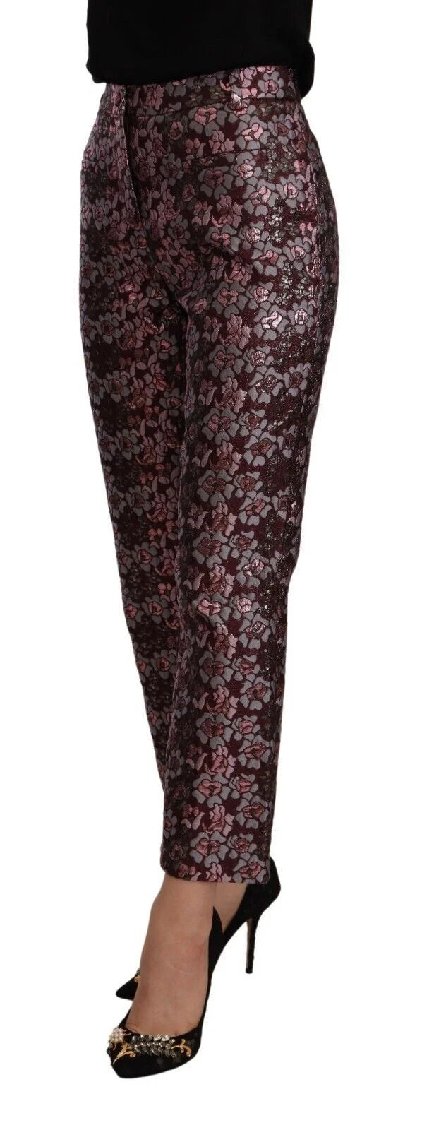 House of Holland Multicolor Floral Jacquard Flared Cropped Pants - IT42|M - Trousers