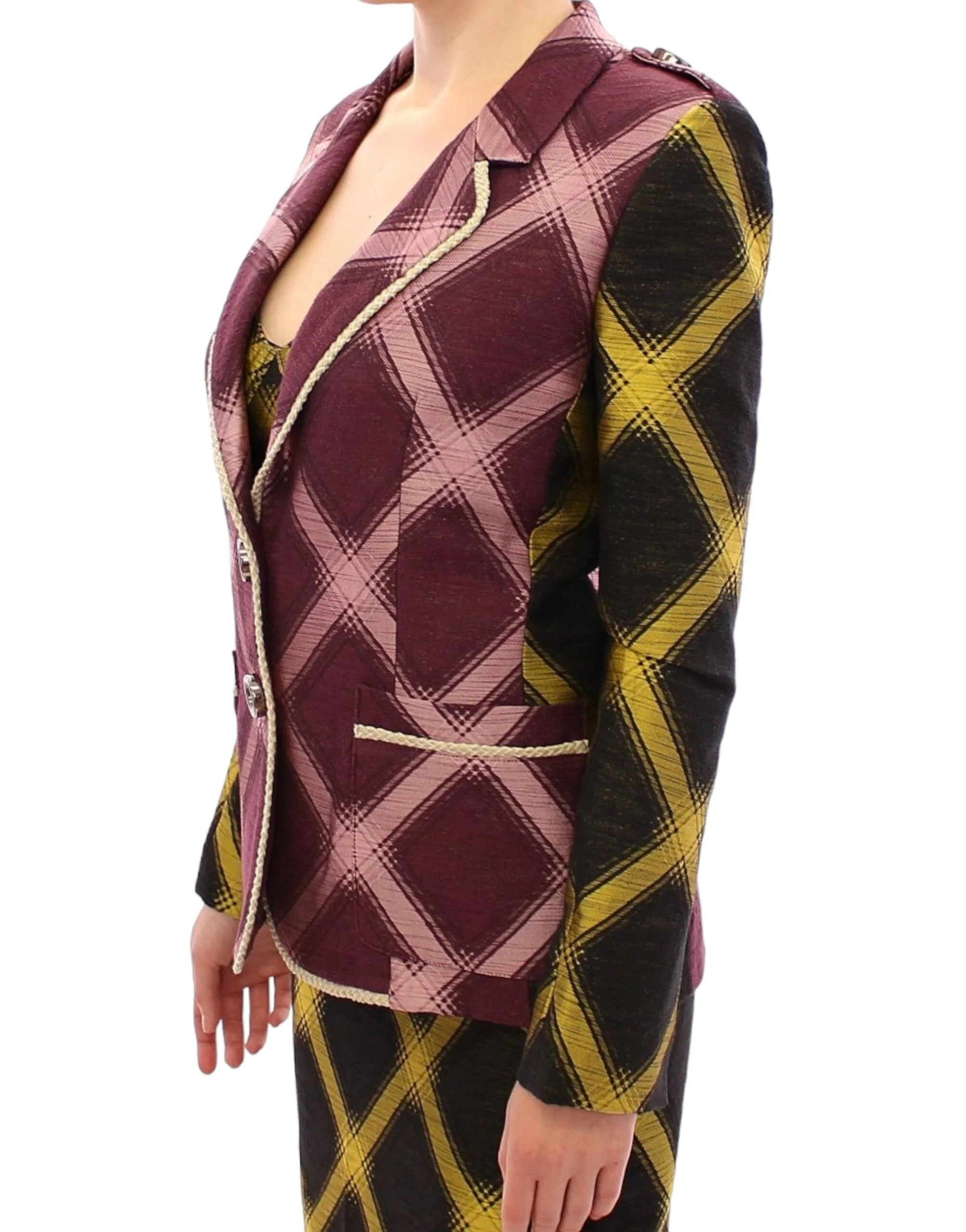 House of Holland Purple checkered blazer jacket - S - Coats & Jackets