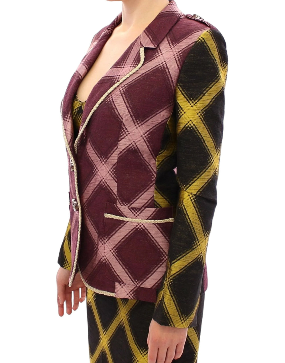 House of Holland Purple checkered blazer jacket - S - Coats & Jackets