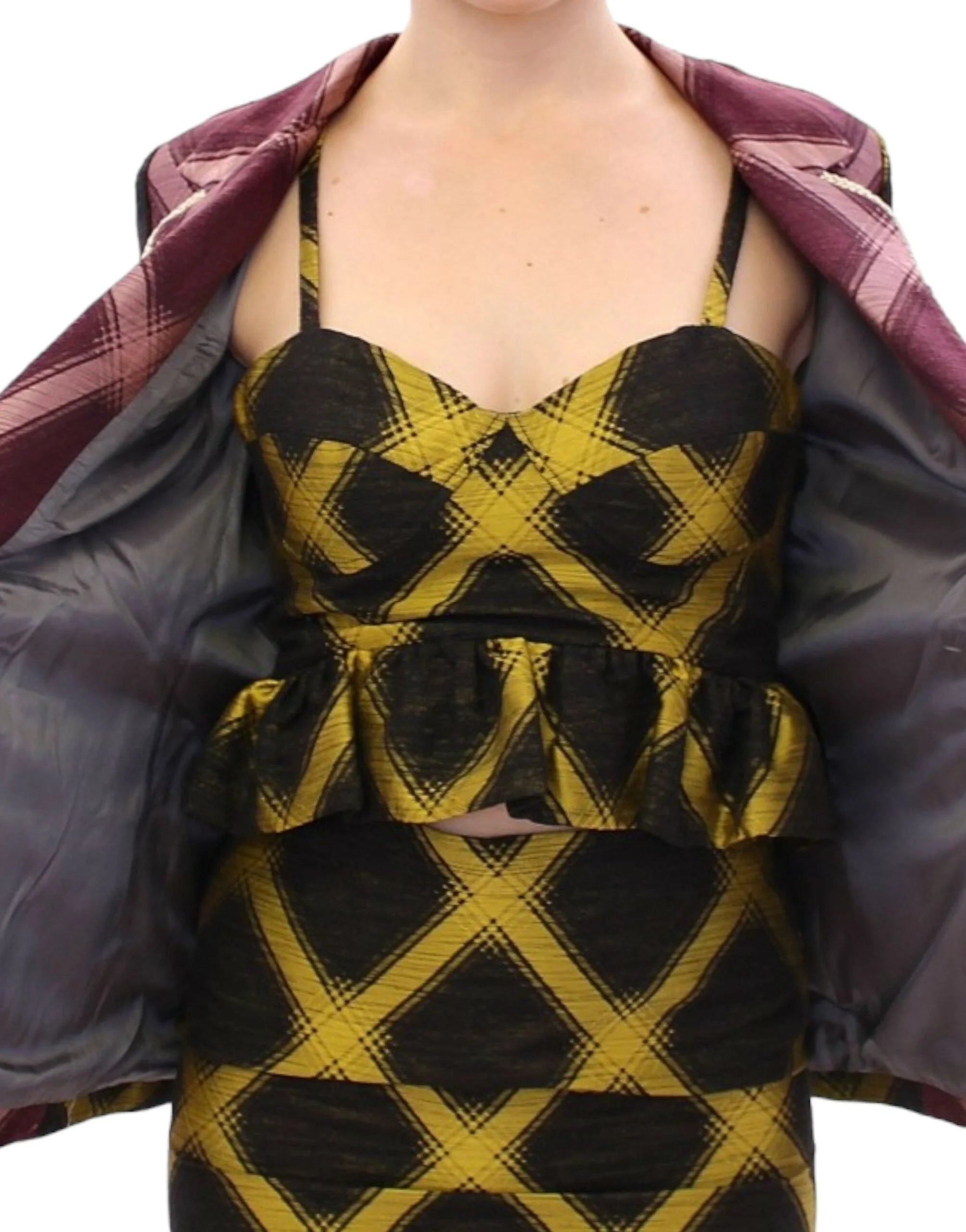 House of Holland Purple checkered blazer jacket - S - Coats & Jackets