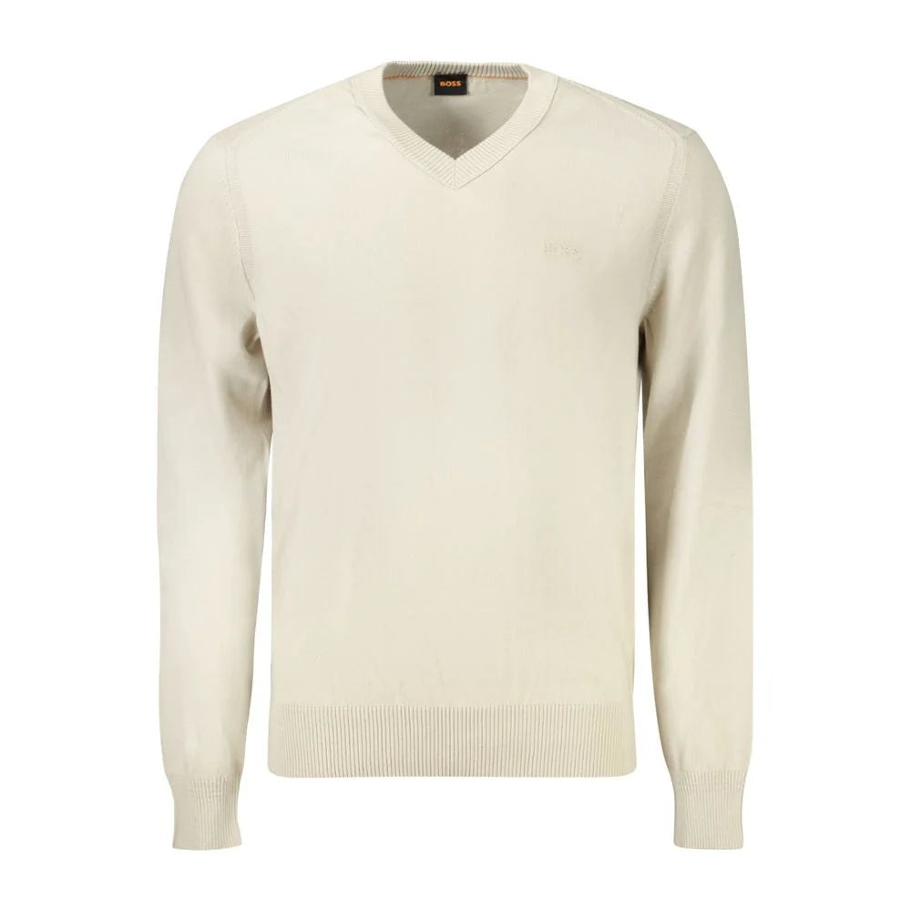 Hugo Boss Beige Cotton Men Sweater - S