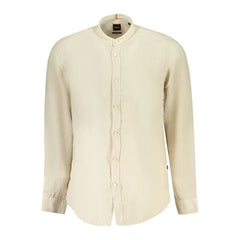 Hugo Boss Beige Linen Men Shirt - XS - Shirts