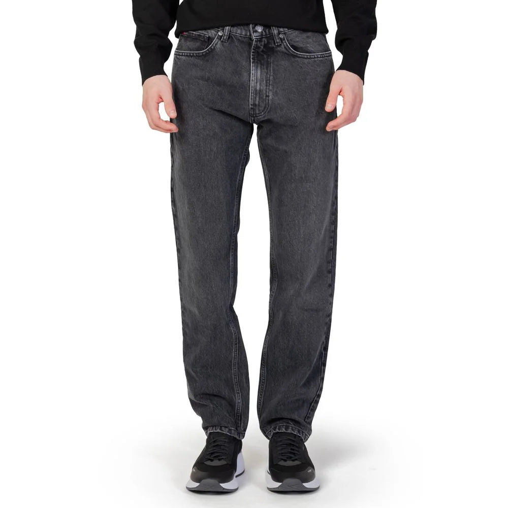 Hugo Boss Black Cotton Relaxed Fit Jeans