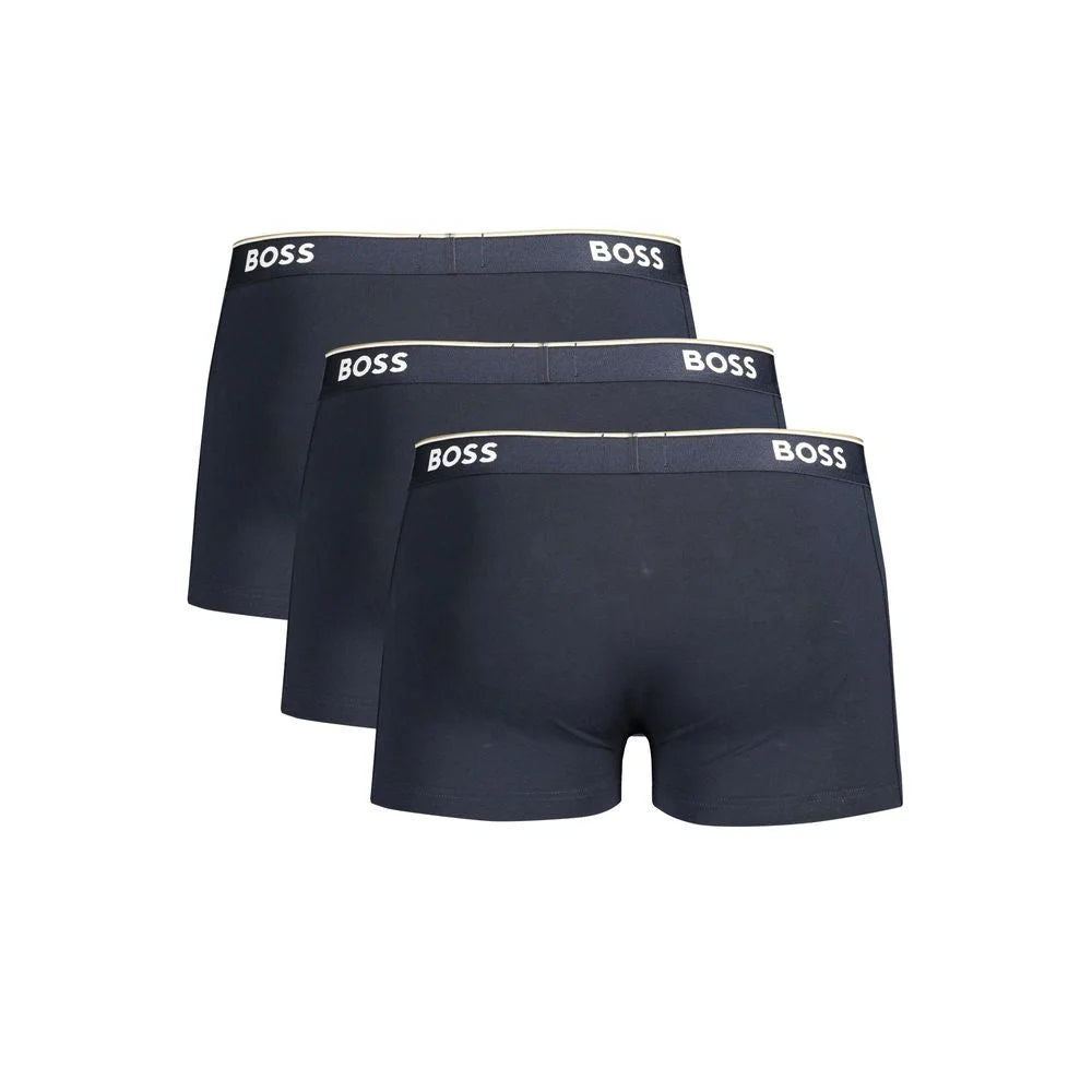 Hugo Boss Blue Cotton Men Boxer Underwear - S