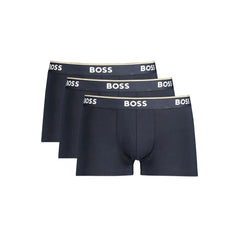 Hugo Boss Blue Cotton Men Boxer Underwear - S