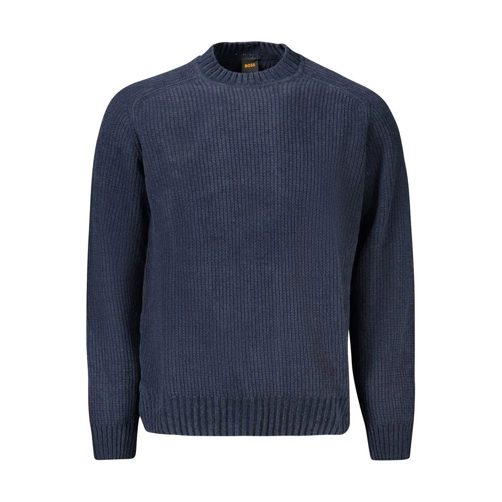 Hugo Boss Blue Cotton Men Sweater - XXL