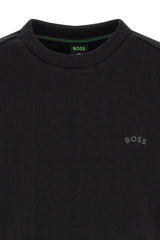 Hugo Boss Elegant Black Cotton Round Neck Sweatshirt - Sweatshirts