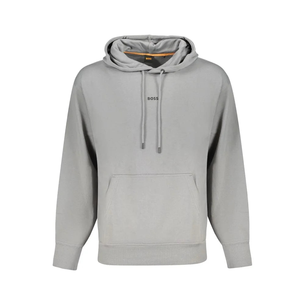 Hugo Boss Gray Cotton Men Sweater - Hoodies