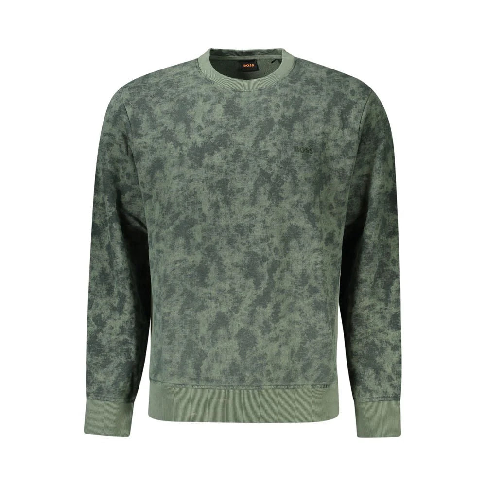 Hugo Boss Green Cotton Men Sweater - Sweatshirts