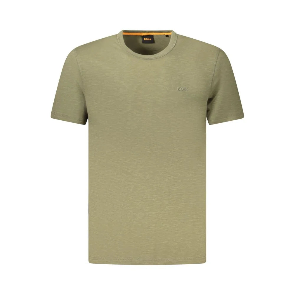 Hugo Boss Green Cotton Men T-Shirt - T-Shirts
