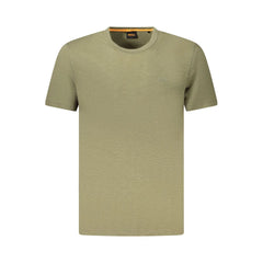 Hugo Boss Green Cotton Men T-Shirt - T-Shirts