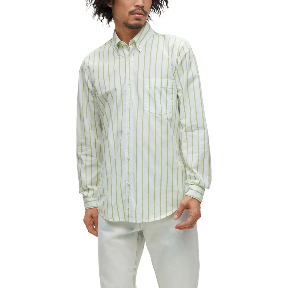 Hugo Boss Green Cotton Shirt - IT44 | S