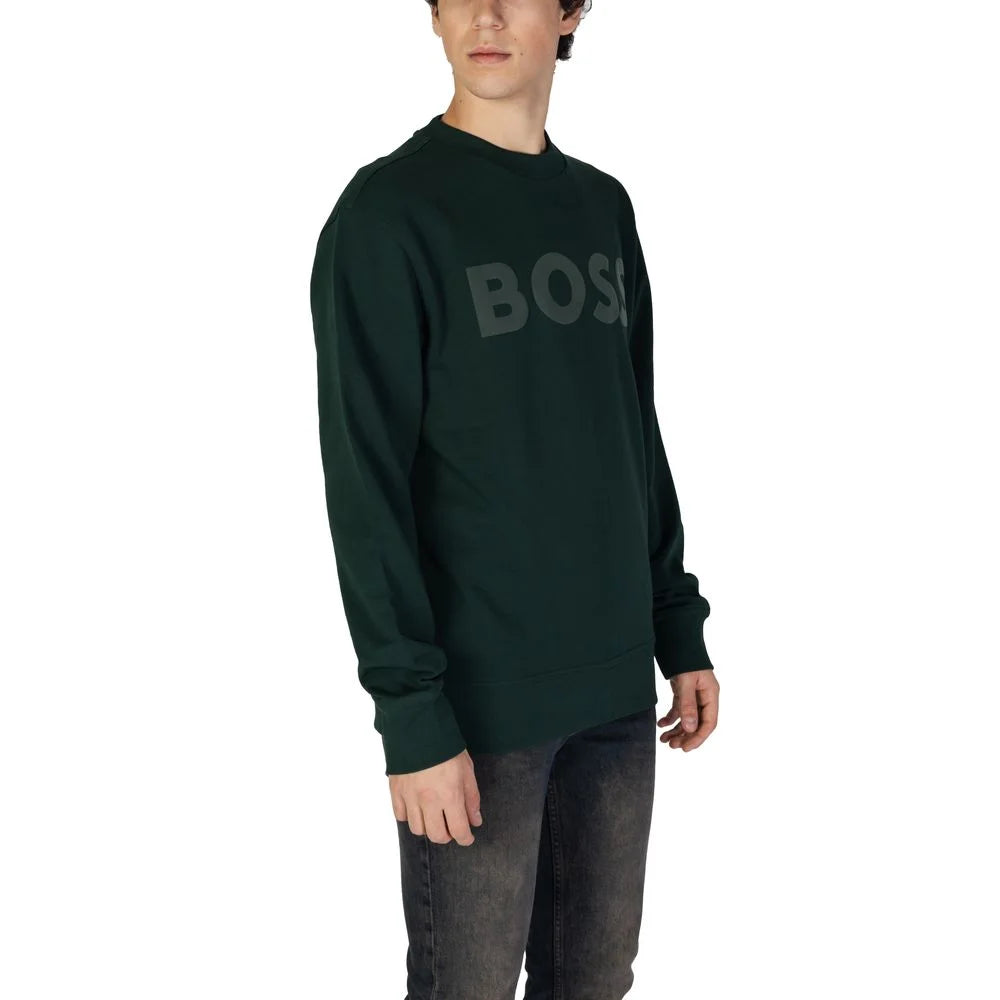 Hugo Boss Green Cotton Sweatshirt - IT54 | XXL