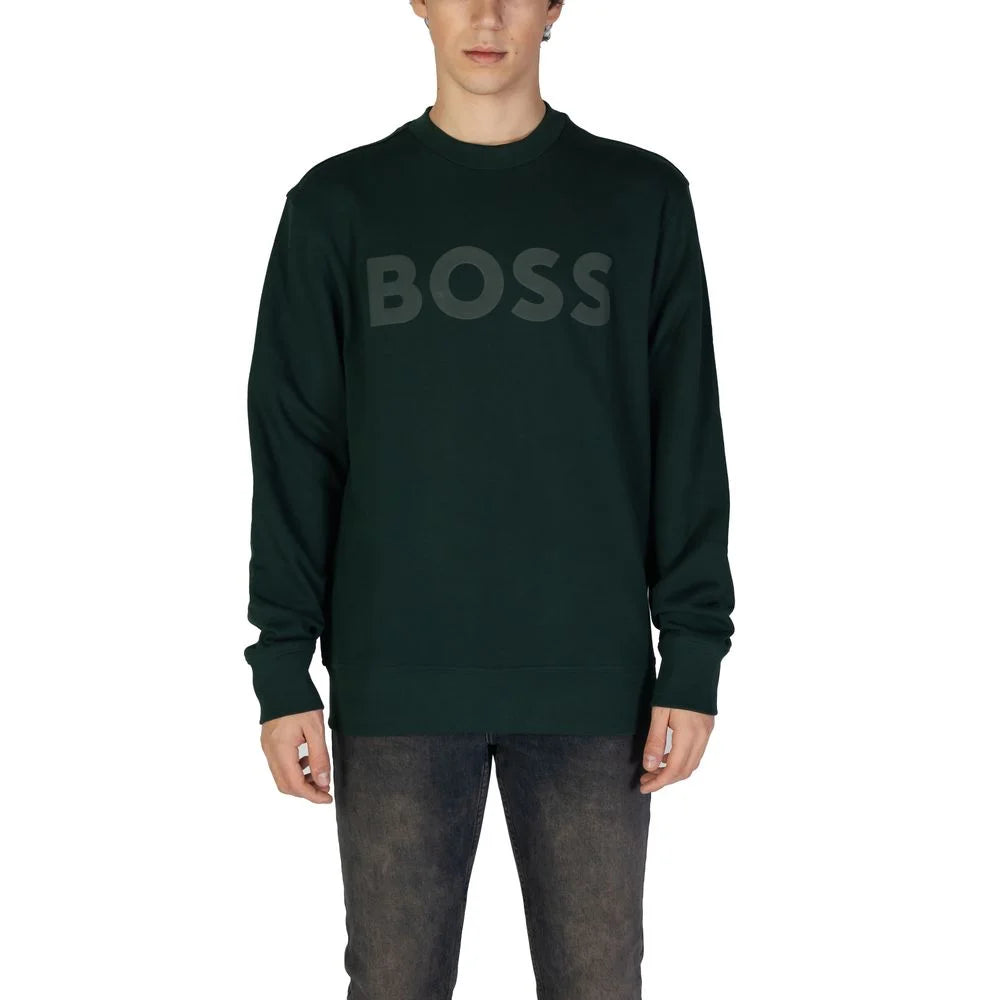 Hugo Boss Green Cotton Sweatshirt - IT54 | XXL