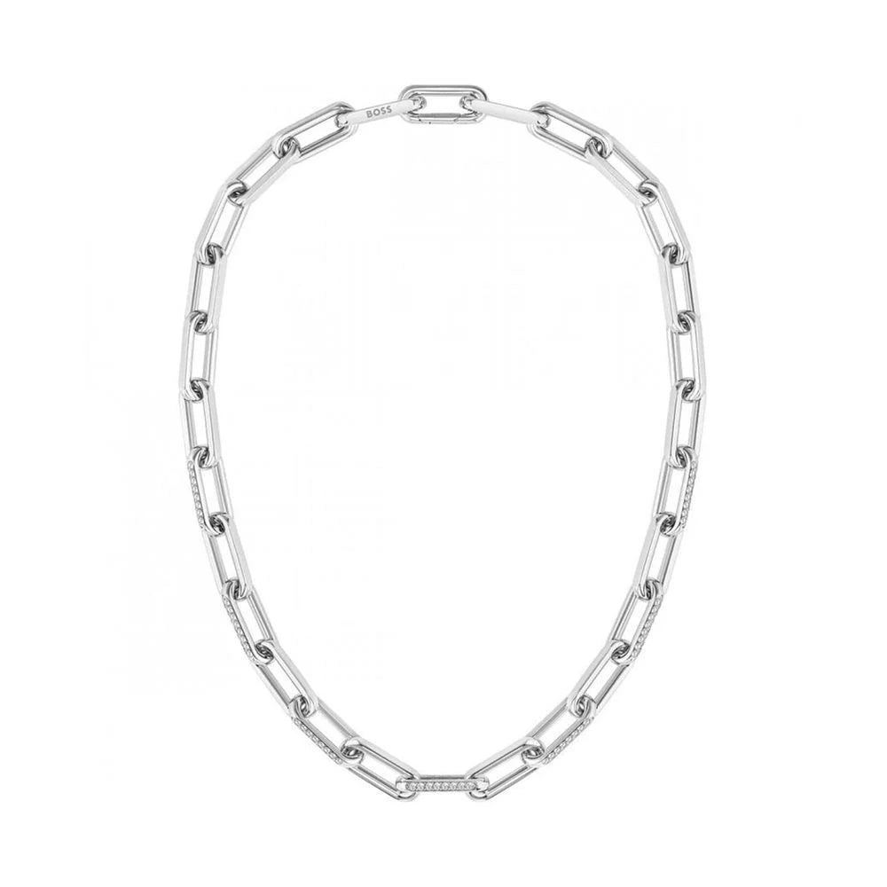 Hugo Boss Silver Stainless Steel Necklace - One Size
