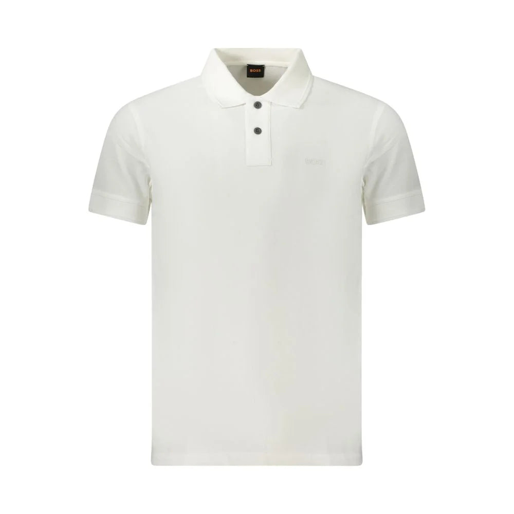 Hugo Boss White Cotton Polo Shirt - Polos