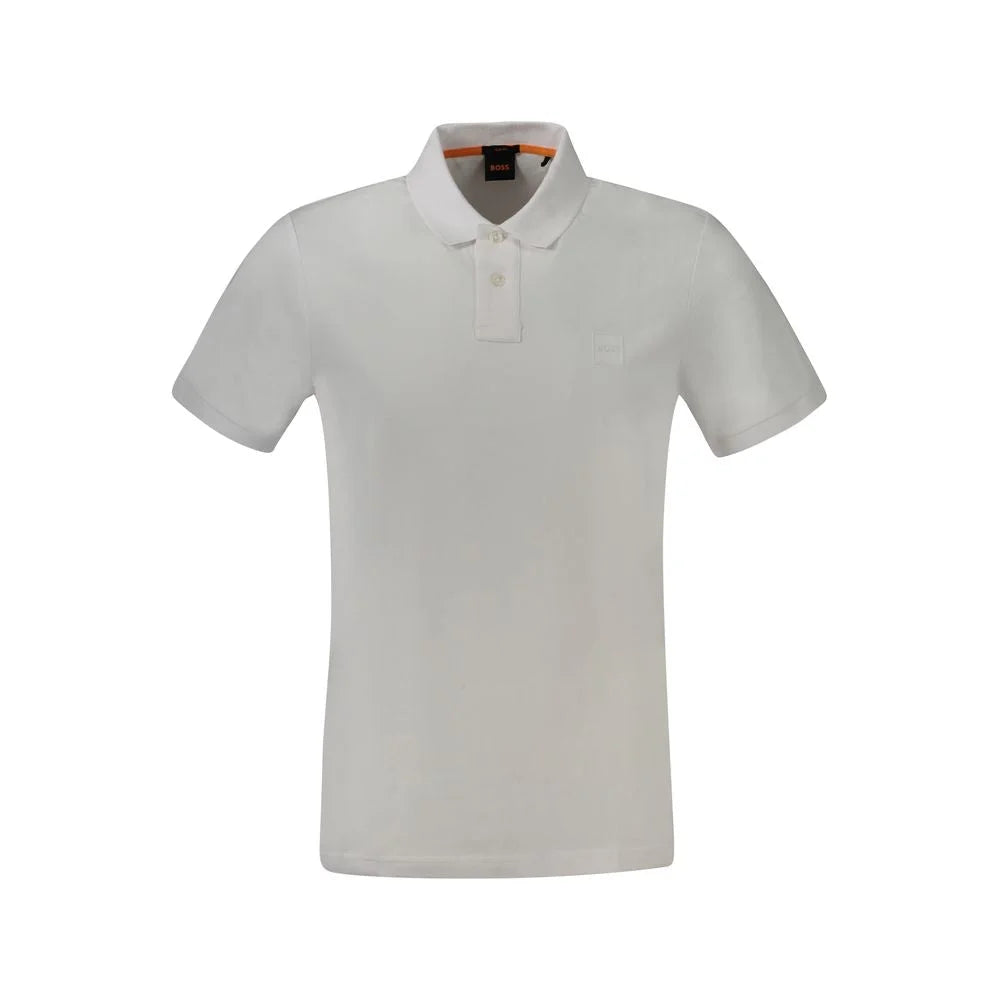 Hugo Boss White Cotton Polo Shirt - Polos