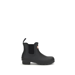 Hunter Black Rubber Ankle Boots