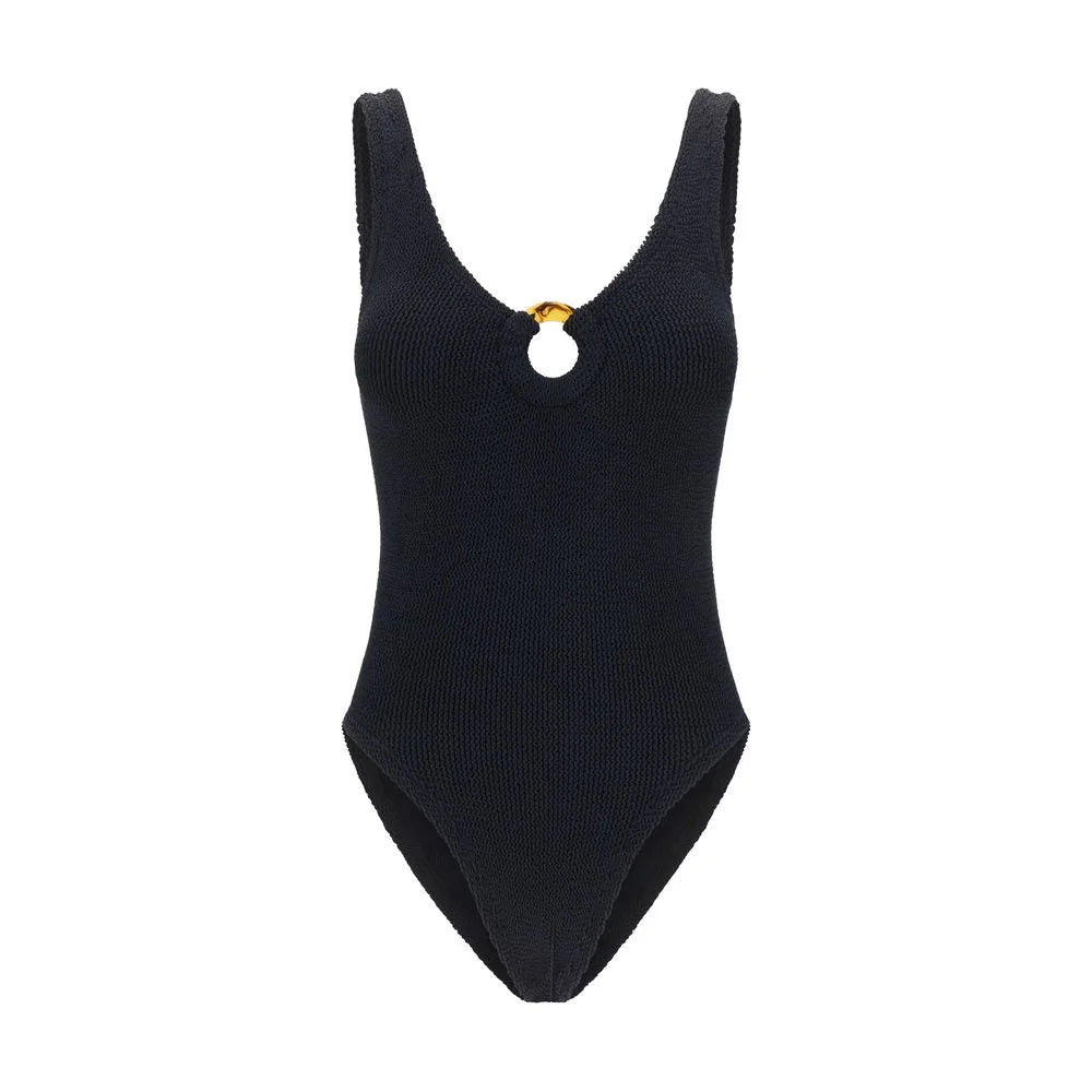 Hunza G Black Polyamide One-Piece Swimsuit - One Size