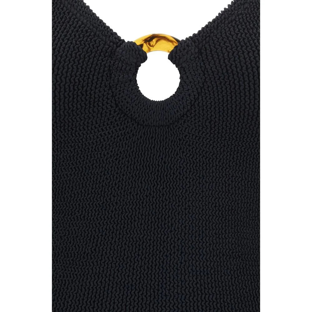Hunza G Black Polyamide One-Piece Swimsuit - One Size