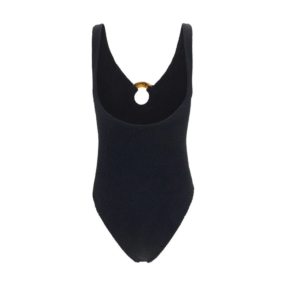 Hunza G Black Polyamide One-Piece Swimsuit - One Size