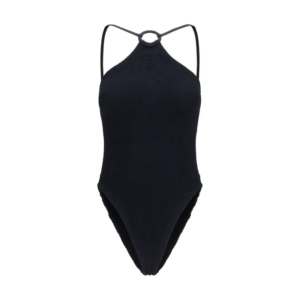 Hunza G Black Polyamide One-Piece Swimsuit - One Size