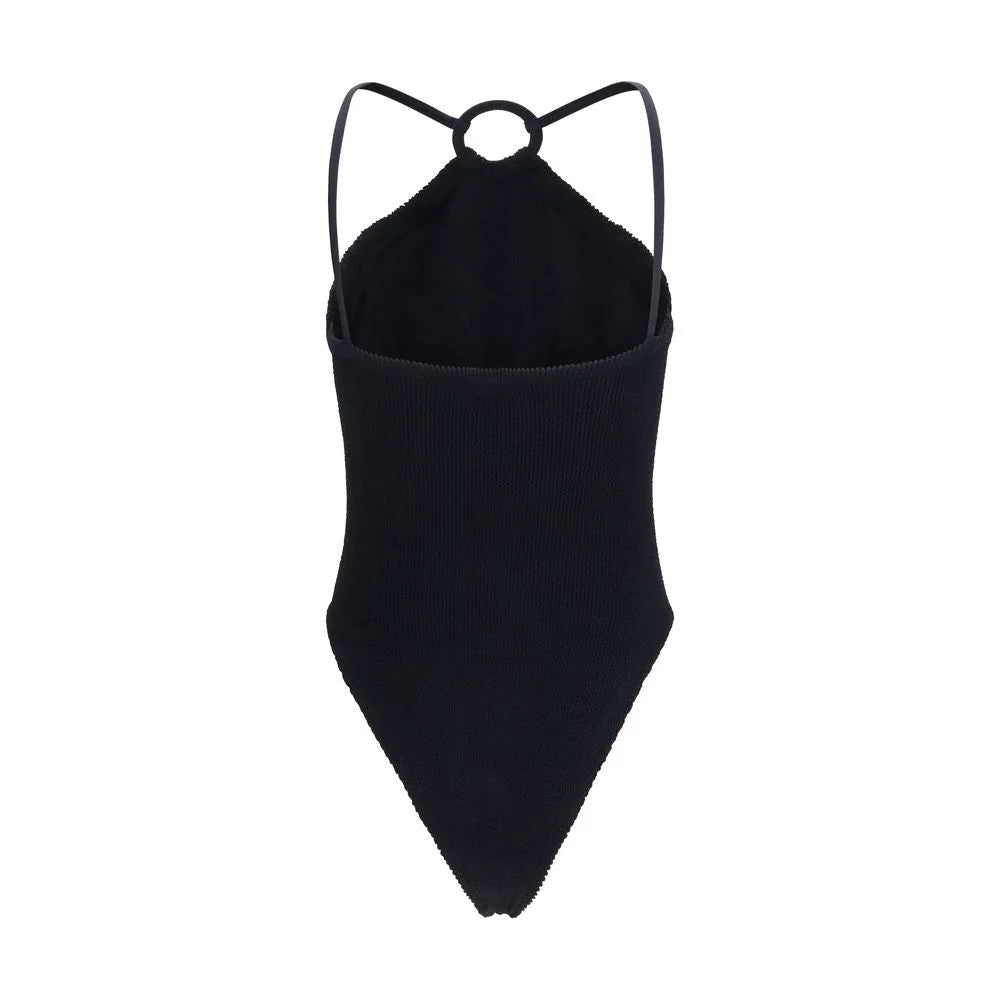 Hunza G Black Polyamide One-Piece Swimsuit - One Size