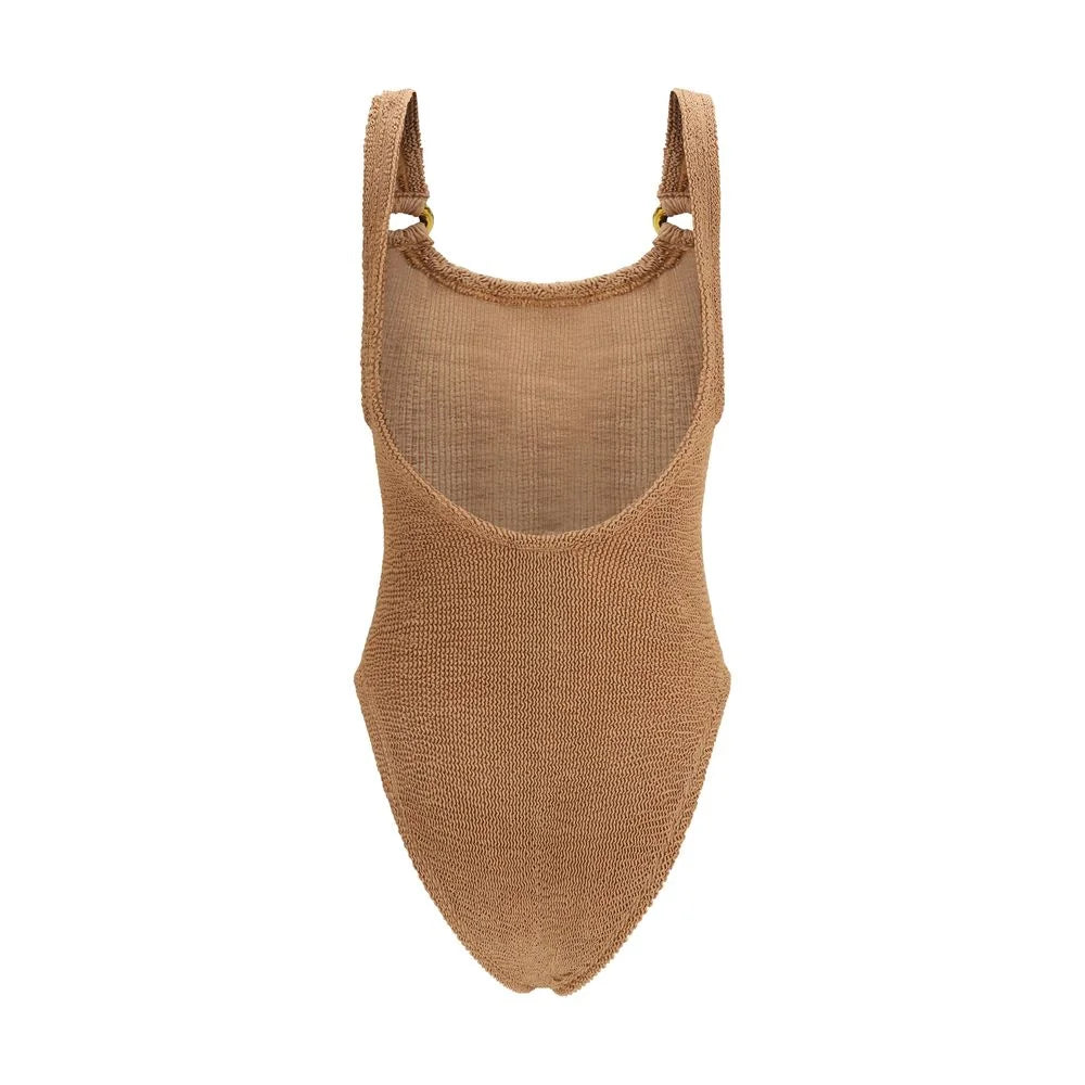Hunza G Brown Polyamide One-Piece Swimsuit - One Size