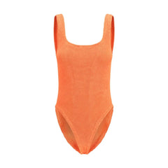 Hunza G Orange Polyester One-Piece Swimsuit - One Size