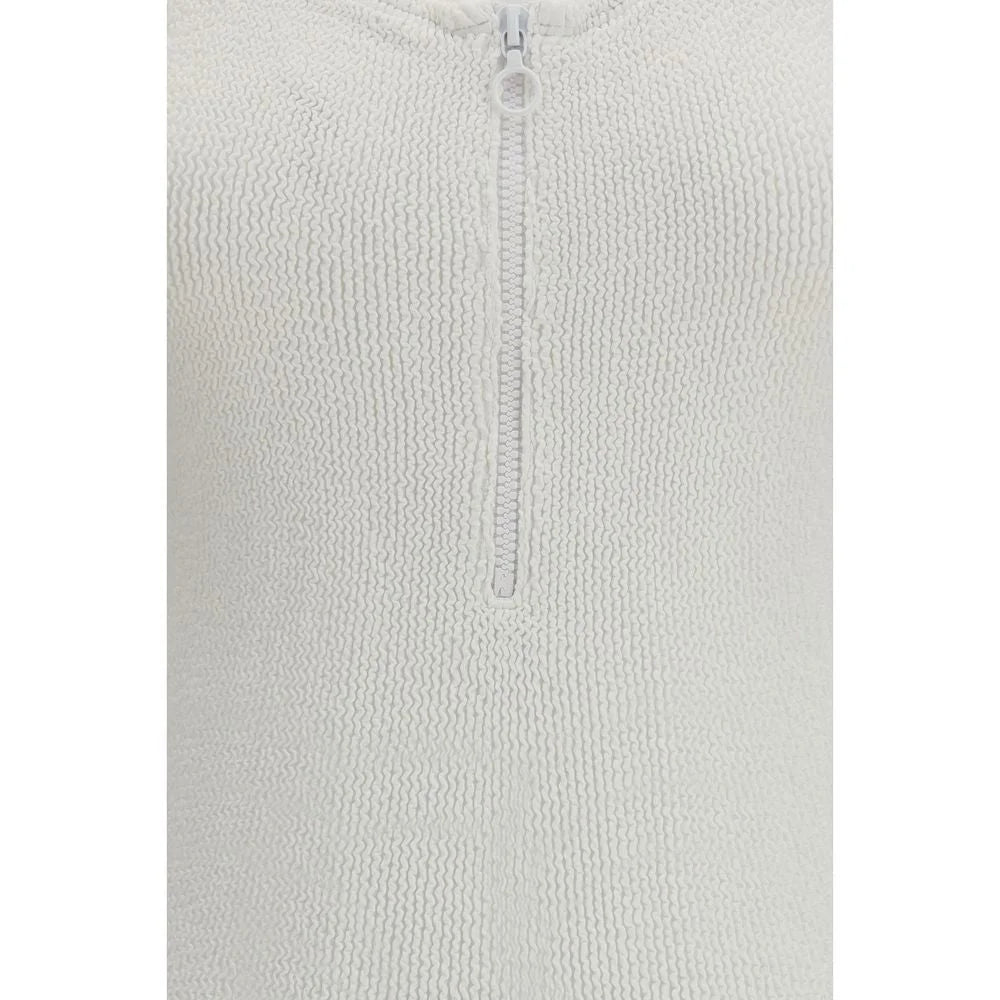 Hunza G White Polyamide One-Piece Swimsuit - One Size