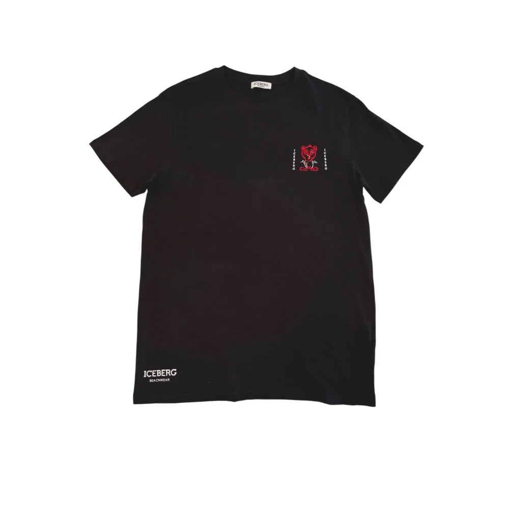Iceberg Black Cotton Men T-Shirt - T-Shirts