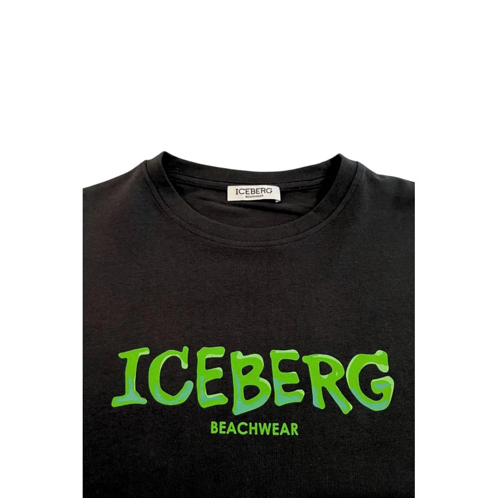 Iceberg Black Cotton Men T-Shirt - T-Shirts