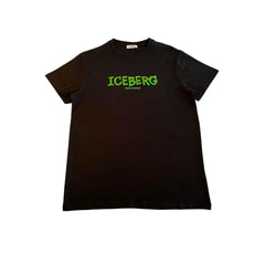 Iceberg Black Cotton Men T-Shirt - T-Shirts