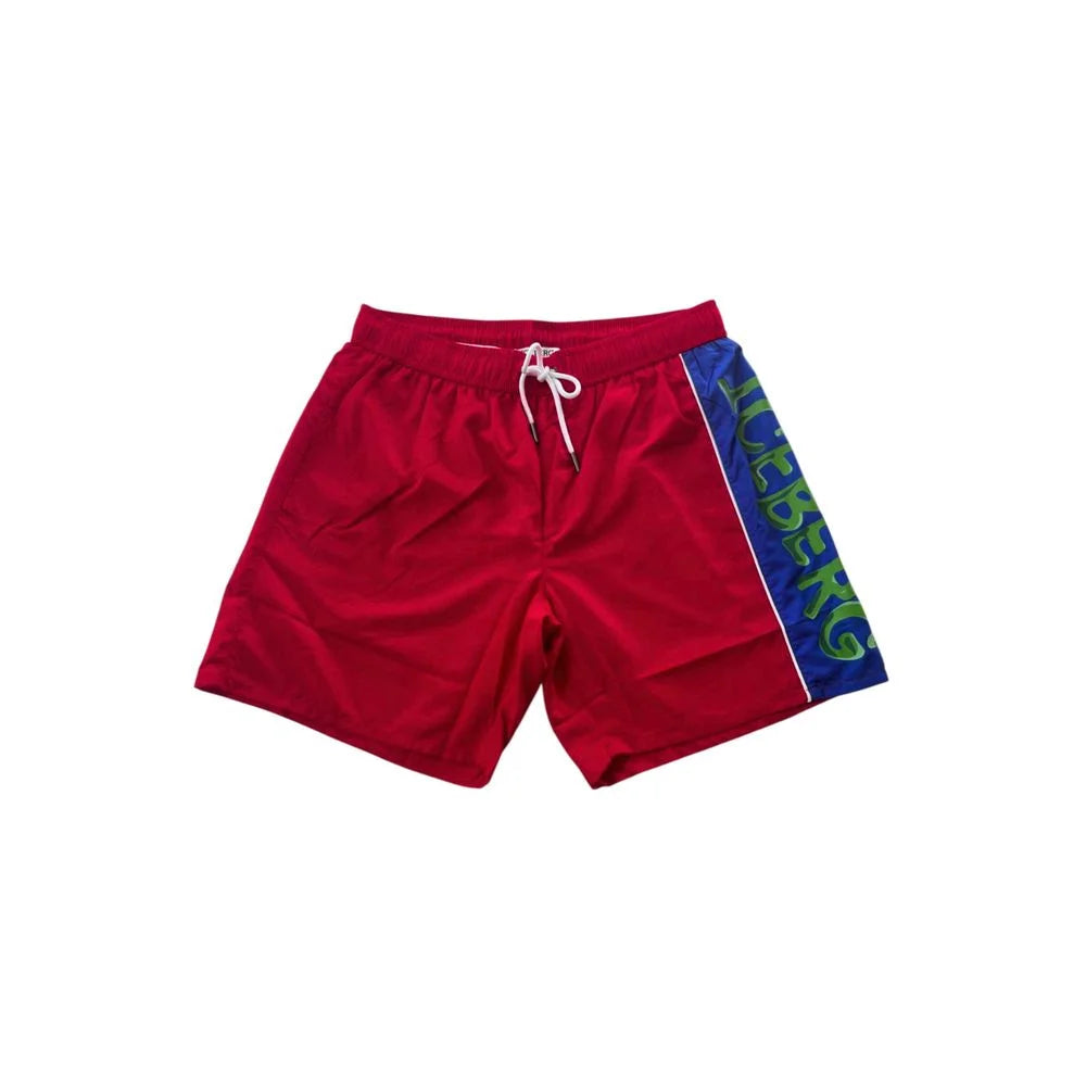 Iceberg Red Polyester Men Swim Short - Boardshorts