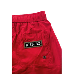 Iceberg Red Polyester Men Swim Short - Boardshorts