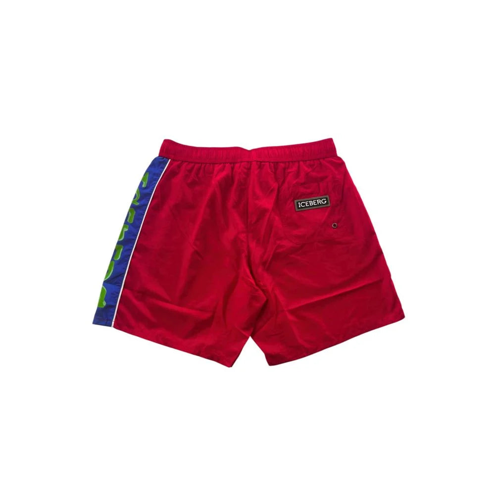 Iceberg Red Polyester Men Swim Short - Boardshorts