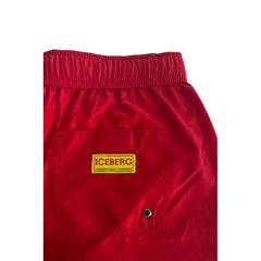 Iceberg Red Polyester Men’s Swim Short - S - Boardshorts