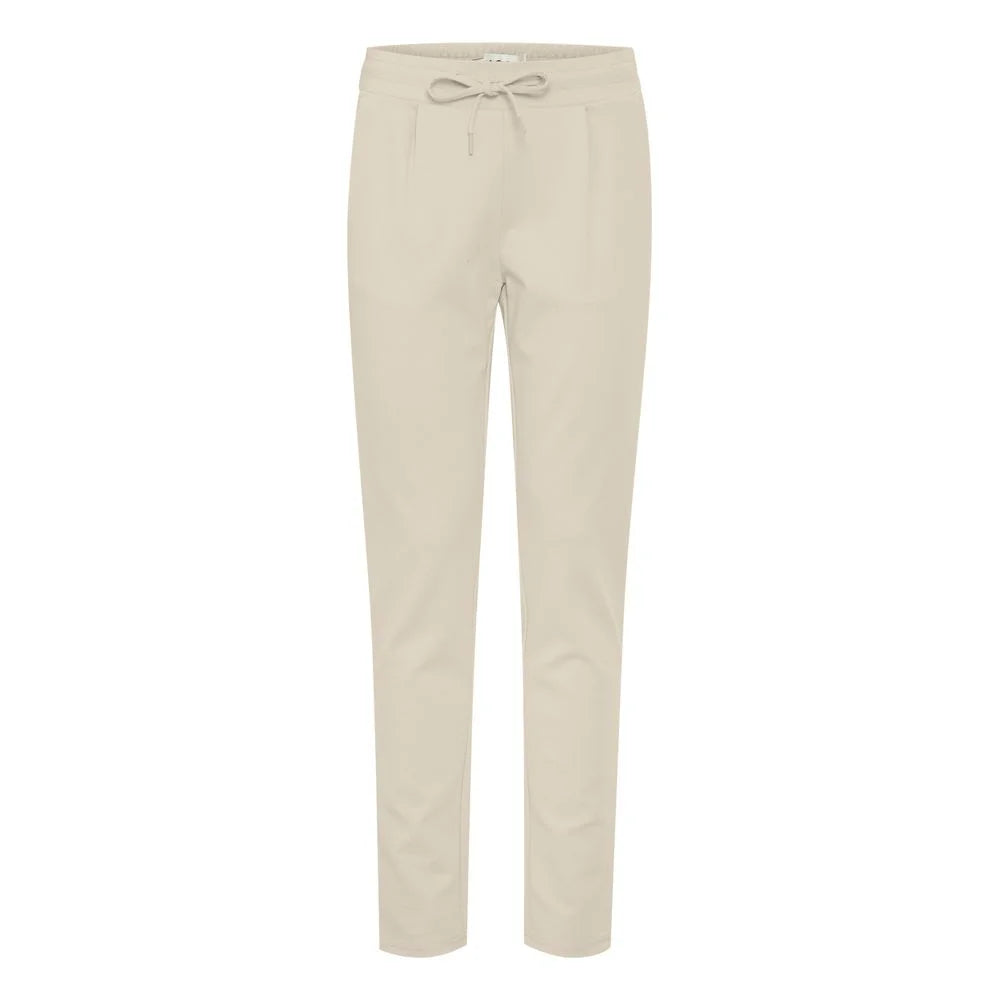 ICHI Beige Polyester Pant - Trousers