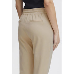 ICHI Beige Polyester Pant - Trousers
