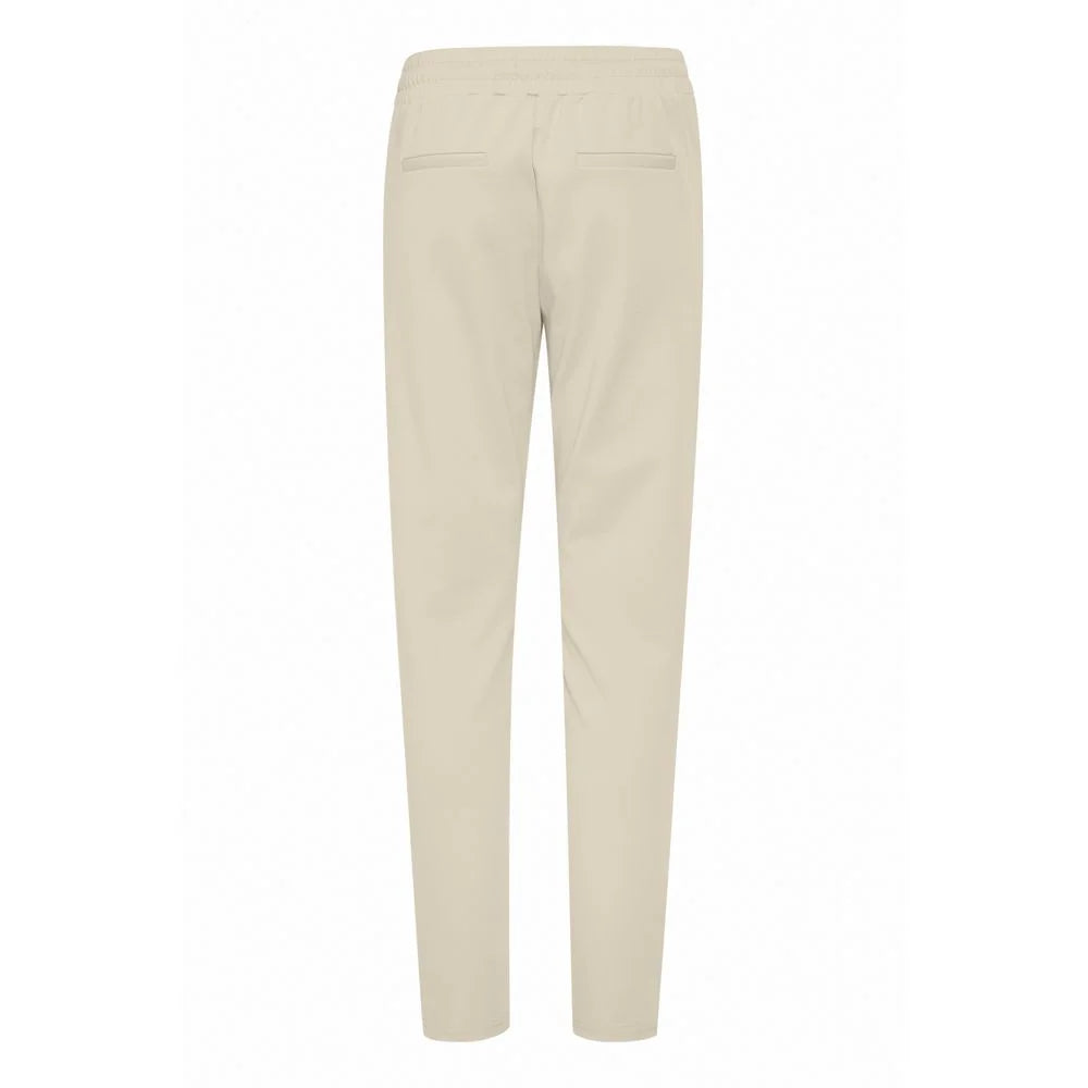 ICHI Beige Polyester Pant - Trousers