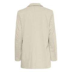 ICHI Beige Recycled Polyester Blazer - Coats & Jackets