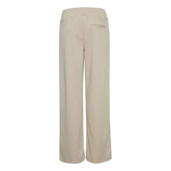 ICHI Beige Recycled Polyurethane Pant - Trousers
