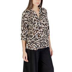 ICHI Beige Viscose Blouse - XXL - Blouses