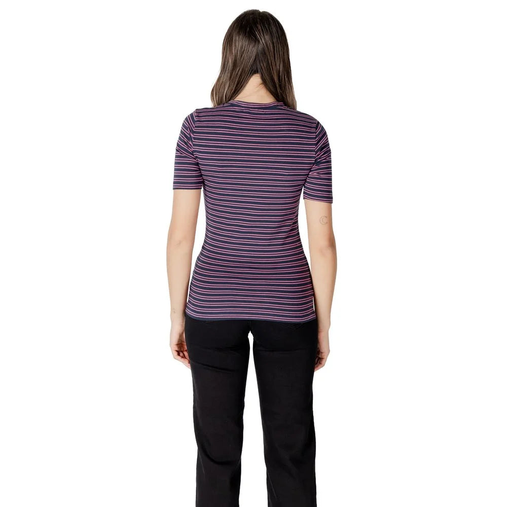 ICHI Bicolor Cotton T-Shirt - IT38|XS
