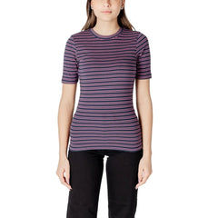 ICHI Bicolor Cotton T-Shirt - IT38|XS