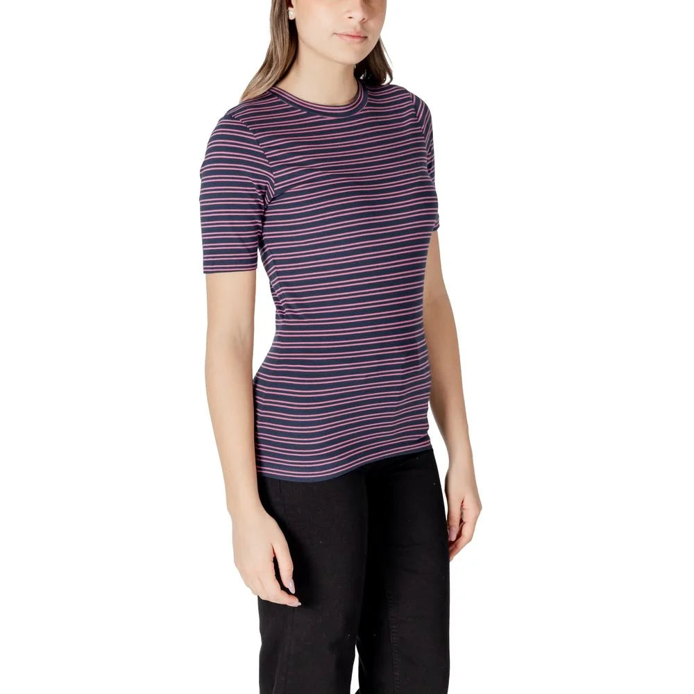 ICHI Bicolor Cotton T-Shirt - IT38|XS