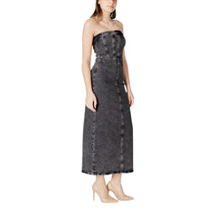 ICHI Black Cotton Midi - 34 | XXS - Dresses