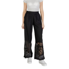 ICHI Black Cotton Pant - Trousers